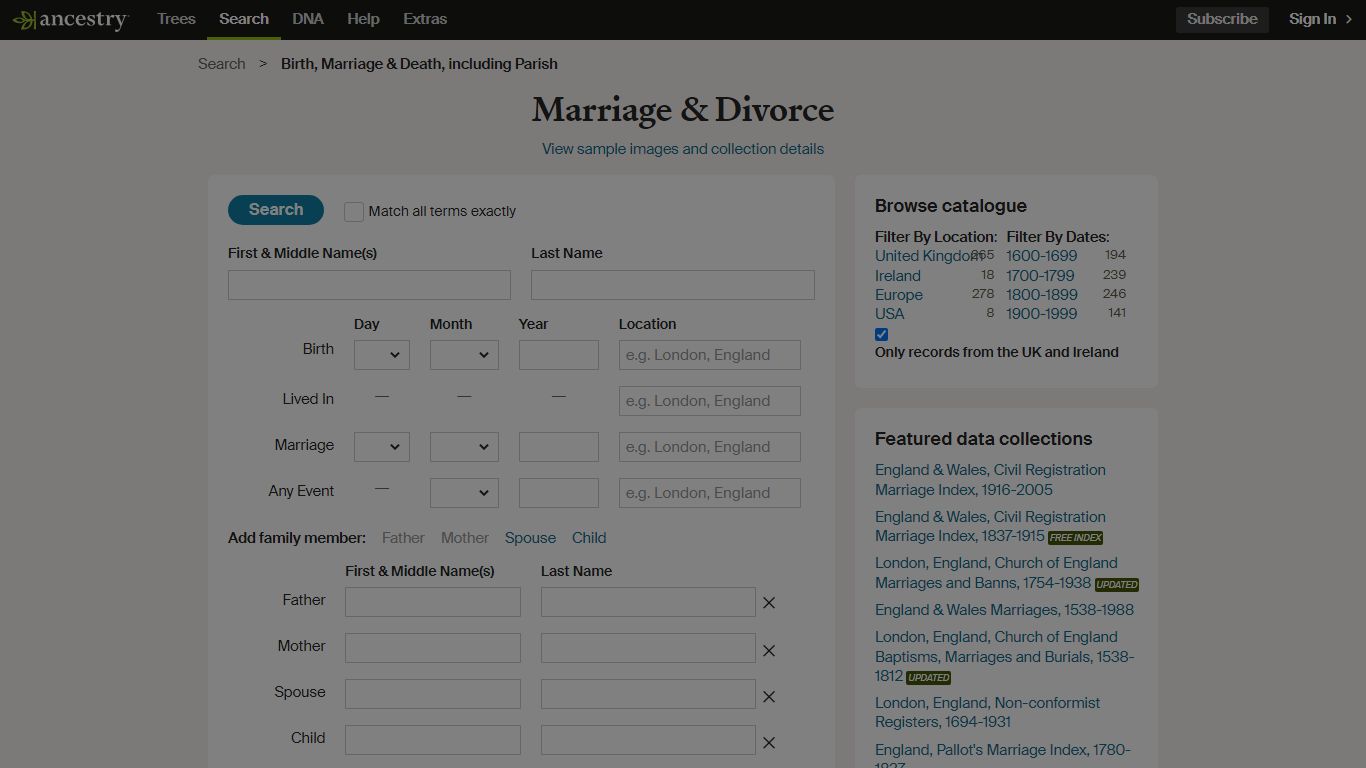 Marriage & Divorce - Ancestry